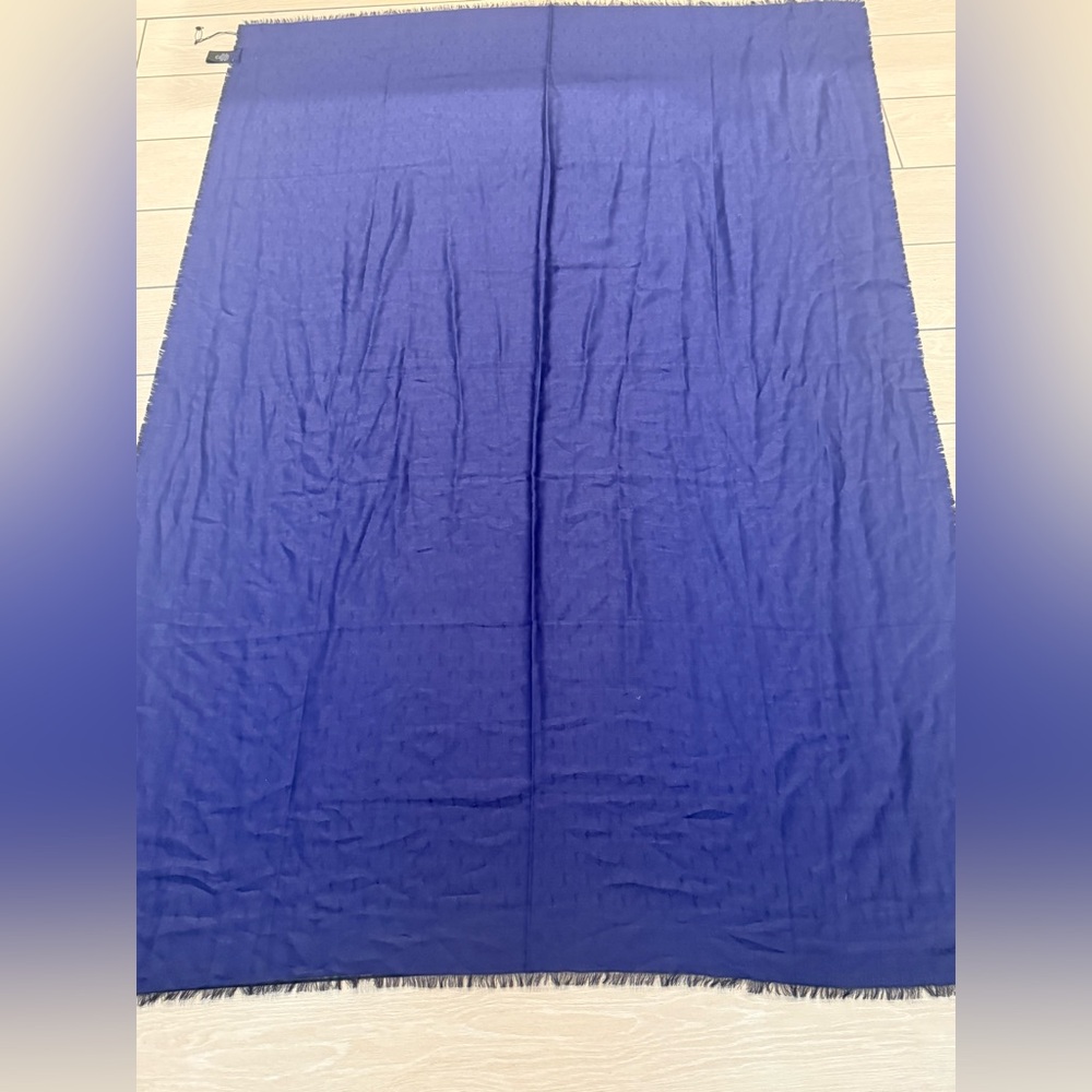 Brand new Saint Laurent Deep Blue double sided scarf / shawl large size